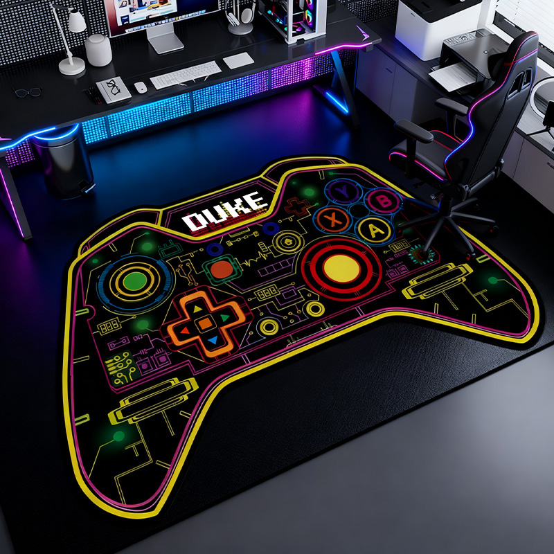 Personalized Game Console Rug Gamer Rug Colorful Rug Custom Play Room Rug Game Decor Awesome Rug E-Sport Rug Geek Gaming Lover Gift