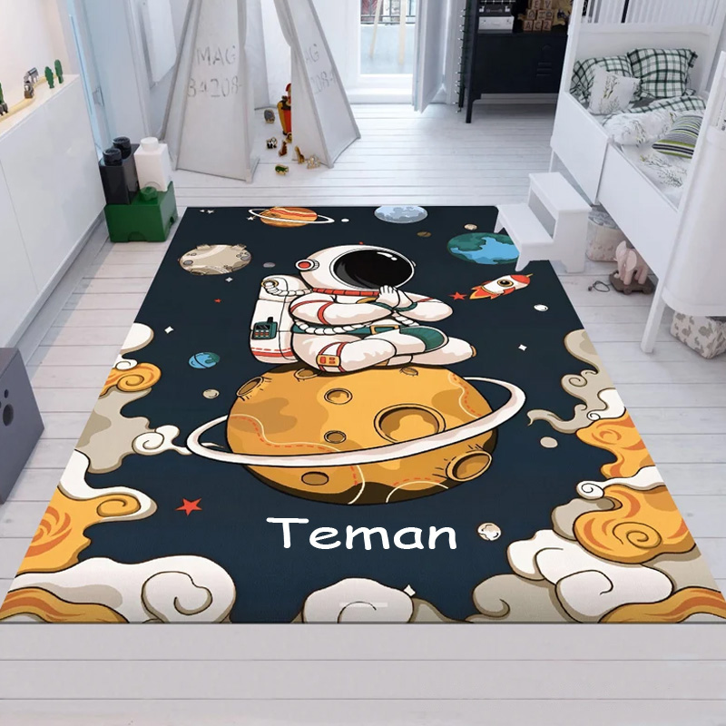 Personalized Astronaut Rug Space Rug Cute Space Decor Custom Kids Rug Gift for Kids Astronomy Enthusiasts