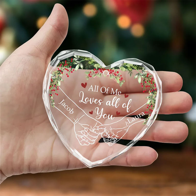 Personalized God Knew My Heart Needed You Couple Heart Christmas Glass Ornament with Custom Names Romantic Holiday Gift Anniversary Gift for Couple