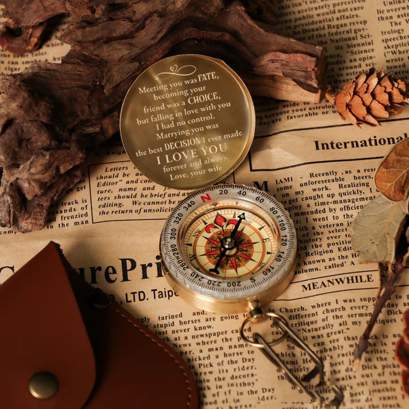 Personalized Meeting You Was Fate Cross Luminous Compass with Custom Name and Title Religious Gift Christian Gift Faith Gift for Husband