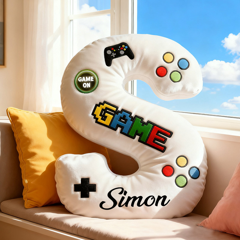 Personalized Children's Alphabet Pillow Gift for Game Lover