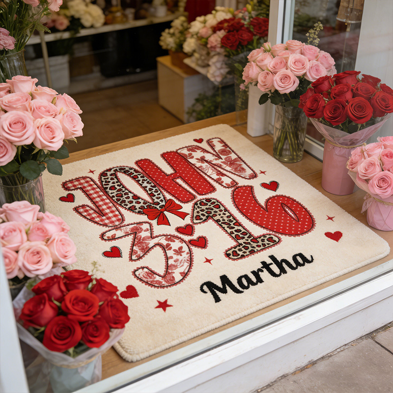 Personalize John 3:16 Christian Valentine Rug with Custom Name Preppy Valentine Bible Verses Rug Coquette Valentine Gift for Her Bible Gift