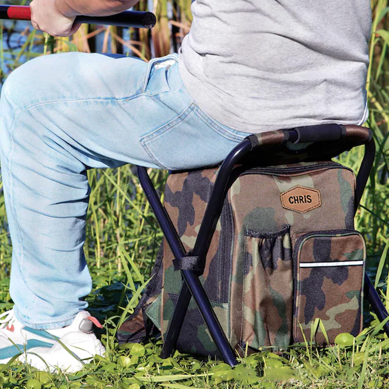Personalized Cooler Chair Embroidery Backpack Custom Outdoor Lovers Gifts Fishing Gifts for Men Portable Seat Mens Outdoor Gift