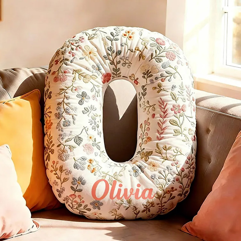 Personalized Flower Letter Pillow with Name Graphic 3D Print Custom Double Sided Pillow Gift for Kids Gardening Lovers Gift