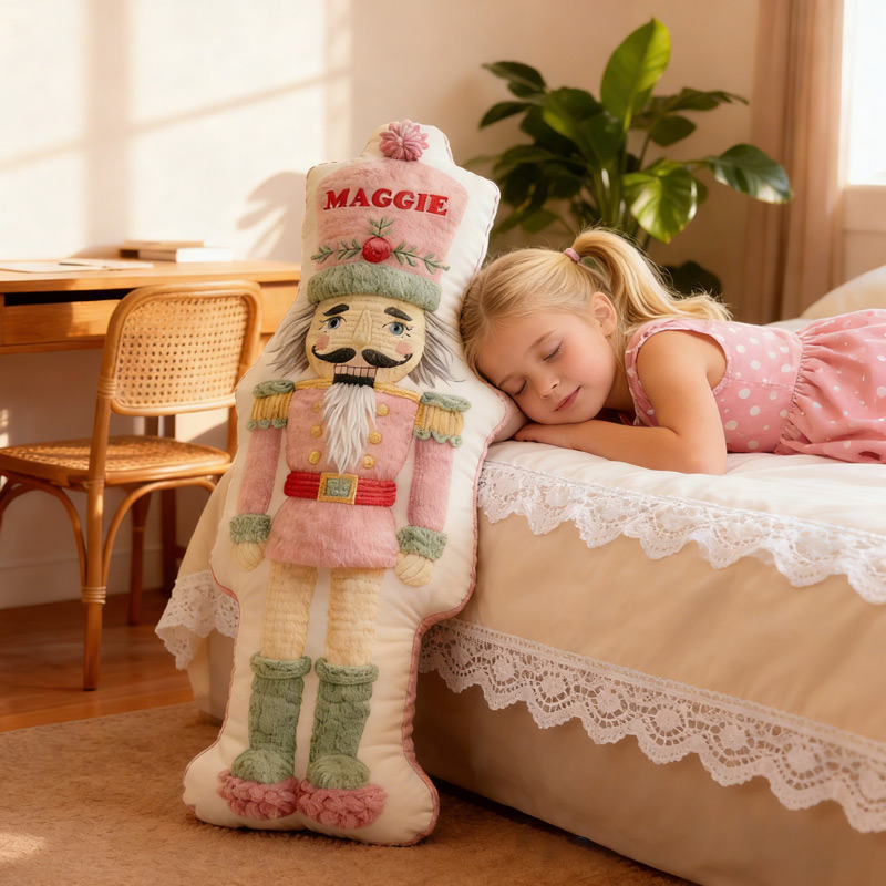 Personalized Yarn Ball Knitting Pillow Knitting Graphic 3D Print Nutcracker with Custom Name Gift for Knitting Lovers