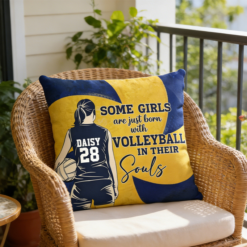Personalized Volleyball Pillow with Custom Name and Number for Players and Fans  