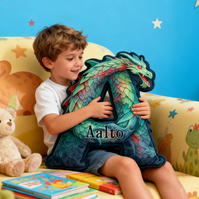 Personalized Dragon Alphabet Throw Pillow Dragon Letter Pillow with Name Graphic 3D Print Book Dragon Pillow for Kids Boys Girls Book Lover Christmas Gift