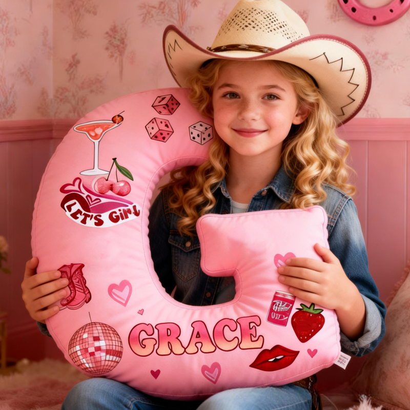 Personalized Retro Elements Initial with Name Graphic 3D Print Pillow Valentine's Day Gifts Funny Gifts