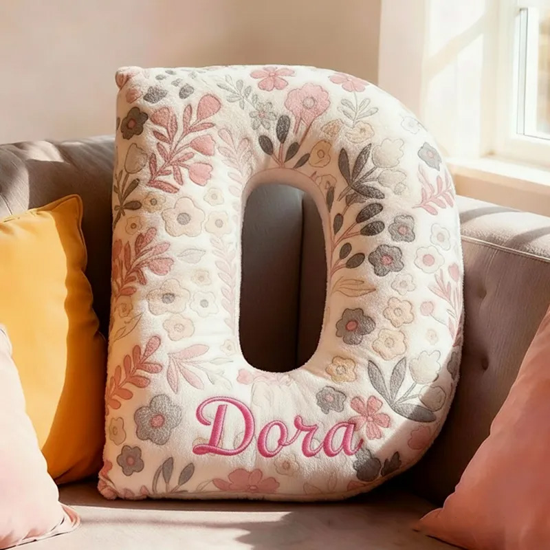 Personalized Floral Letter Pillow with Name Graphic 3D Print Custom Double Sided Pillow Gift for Kids Gardening Lovers Gift