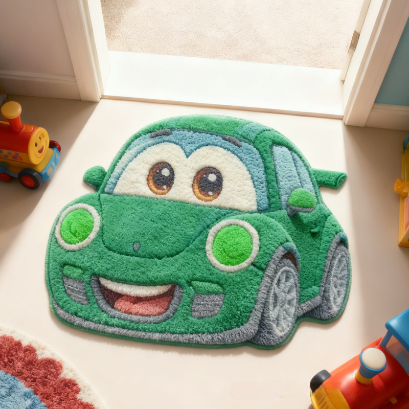 Personalized Cartoon Car Soft Rug Christmas Gift for Kids Rug Birthday Gifts for Kids