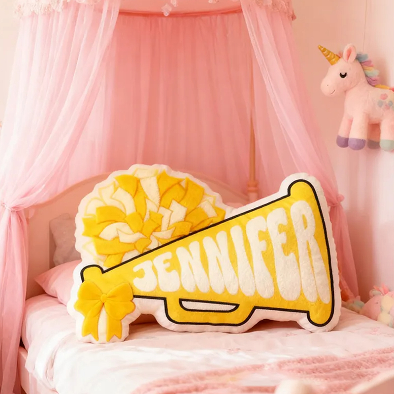 Personalized Cheerleading Decorative Pillow Featuring Your Name for Kids