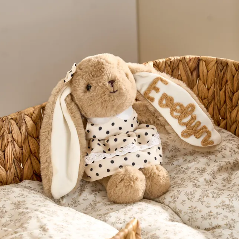 Personalized Name Easter Bunny Plushies Easter Gifts Plush Bunny with Name Easter Gift for Boys Girls