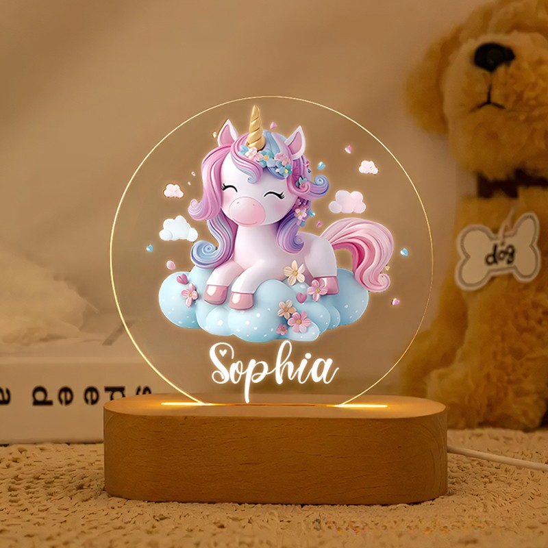 Personalized Cloud Shape Custom Name Soft Glow Decorative Gift Magical Princess Style Cozy Nursery Room Dream Fantasy Night Light