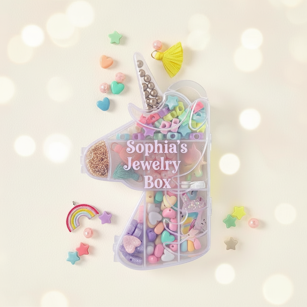 Personalized Unicorn DIY Bead Bracelet Kit Custom Name Jewelry Making Set for Kids Perfect DIY Gift For Kids