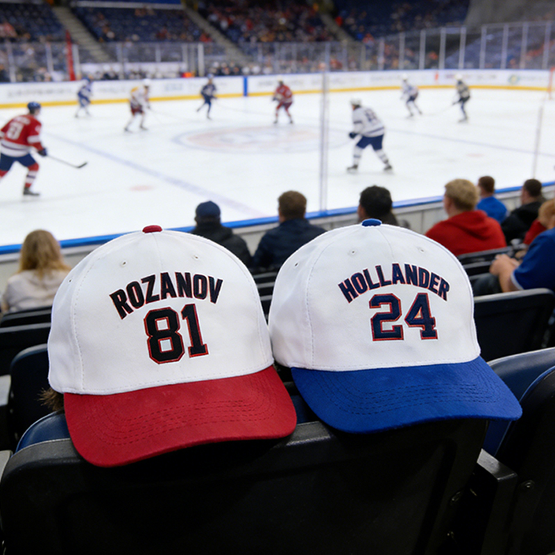 Personalized Embroidered Hockey Themed Cap with Custom Name and Number Movie Inspired Hat