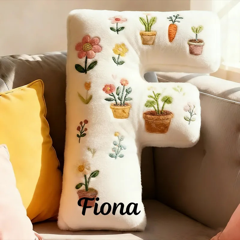  Personalized Plants Letter Pillow Graphic 3D Print Pillow Custom Name Design Pillow for Kids Family