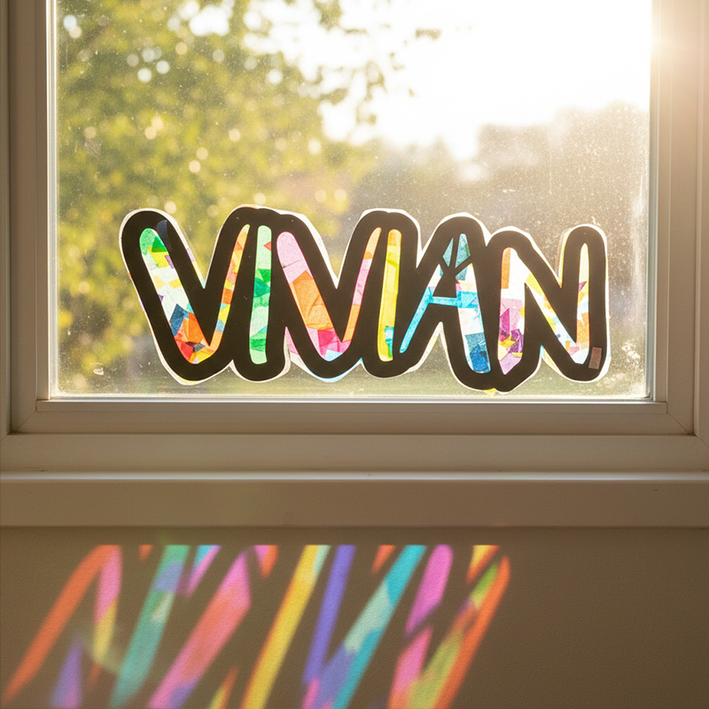 Personalized Name Suncatcher Craft Kit and making arts for Kids Custom DIY Art Set Perfect Birthday Gift or School Activity