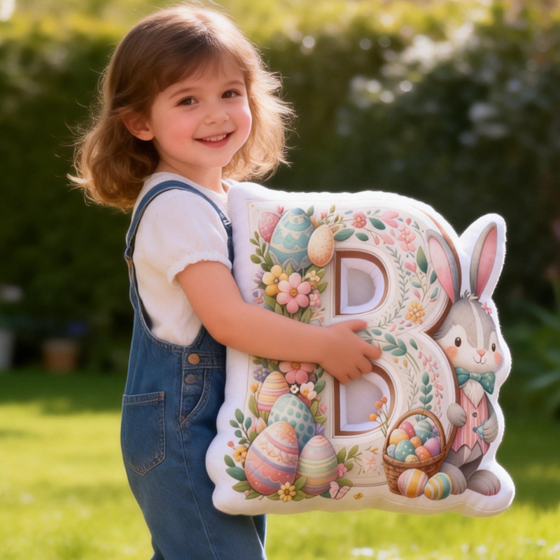 Personalized Cute Bunny Animal Easter Egg Pillow Egg Hunting Party Easter Gift for Boys Girls