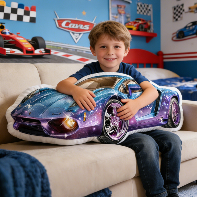 Personalized Racing Pillow 3D Graphic Print Race Track Alphabet Cushion for Racers and Motorsport Fans