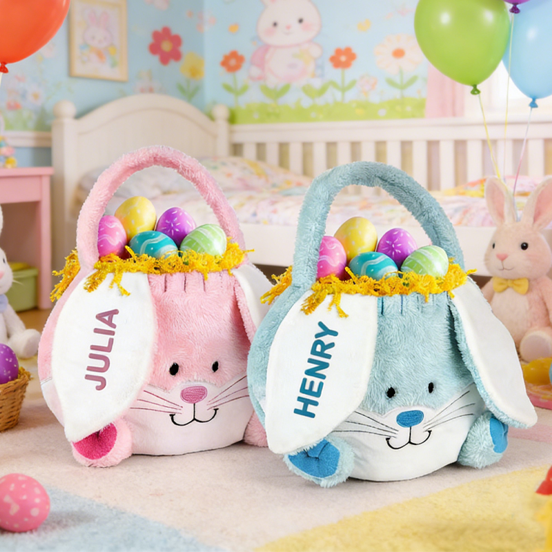 Personalized Easter Bunny Basket Personalized Easter Basket Blue Easter Bunny Easter Basket for Kids Baby Gift for Easter