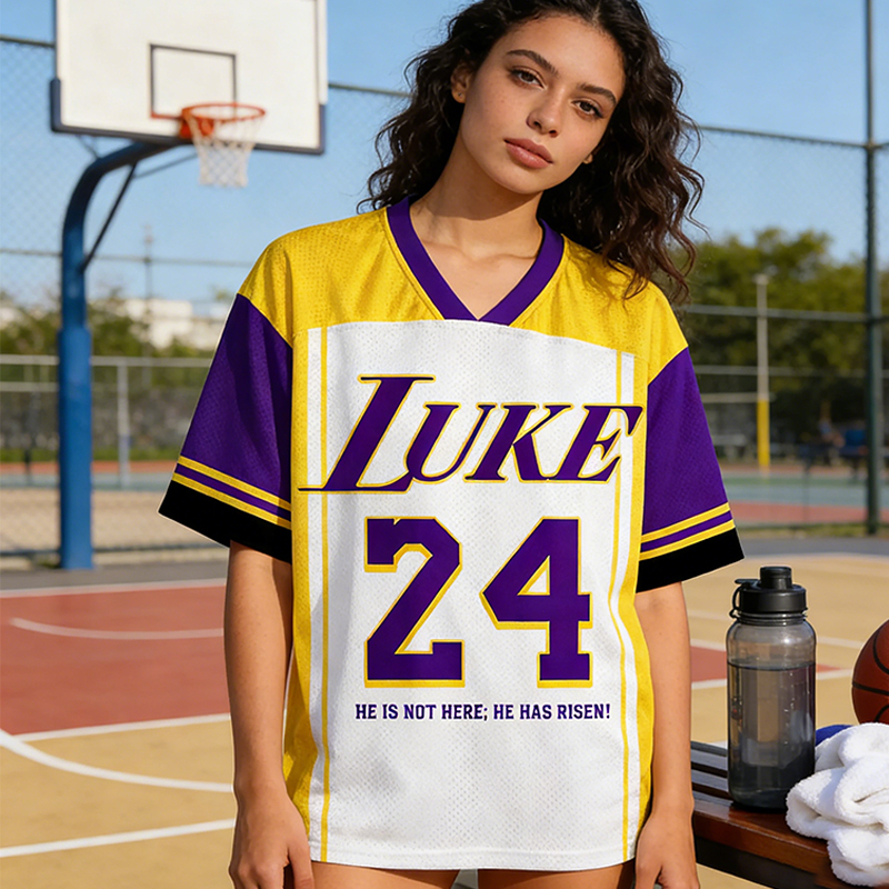 Personalized Faith-Infused Basketball Mesh Jersey Custom Name & Number "He Is Rizzin'" Design for Religious Athletes