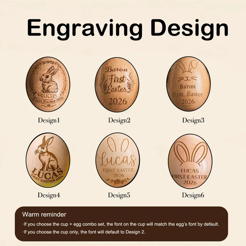 Personalized Wooden Easter Egg Shakers Custom Egg Cups Engraved Egg Shaker Kids Easter Gifts Baby First Easter