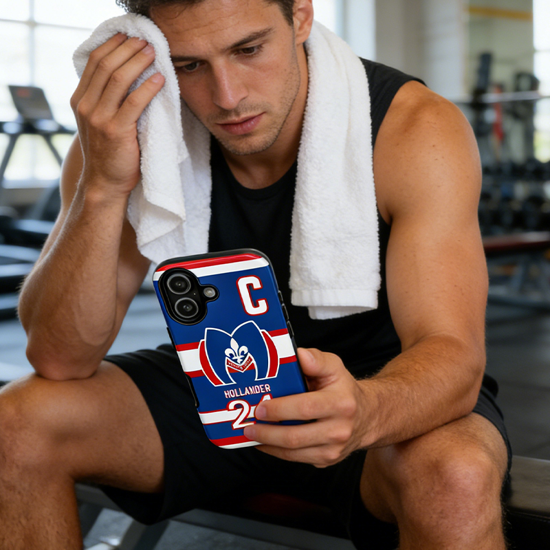 Personalized HR Theme Ice Hockey Team Jersey Phone Case Vintage Team Crest Design for Ice Hockey Lovers