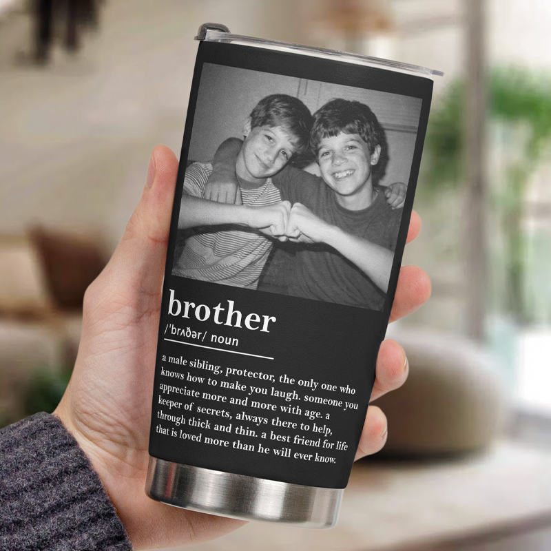 Personalized Vintage Photo Forever Brothers Photo Tumbler Cup Brother Gifts