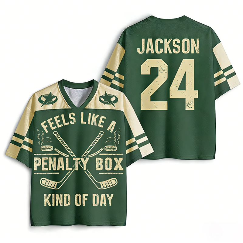 Personalized "Feels Like A Penalty Box" Hockey Mesh Jersey Custom Name and Number for Ice Hockey Fans