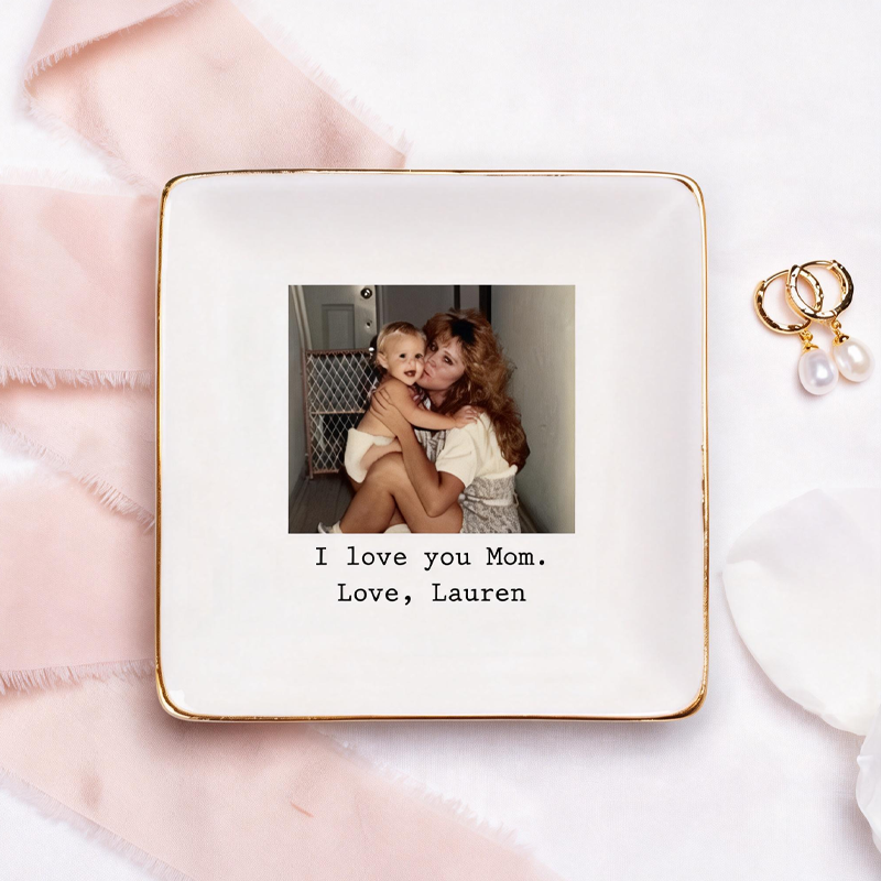 Personalized Photo Ring Dish Personalized Portrait Ceramic with Picture Birthday Gift