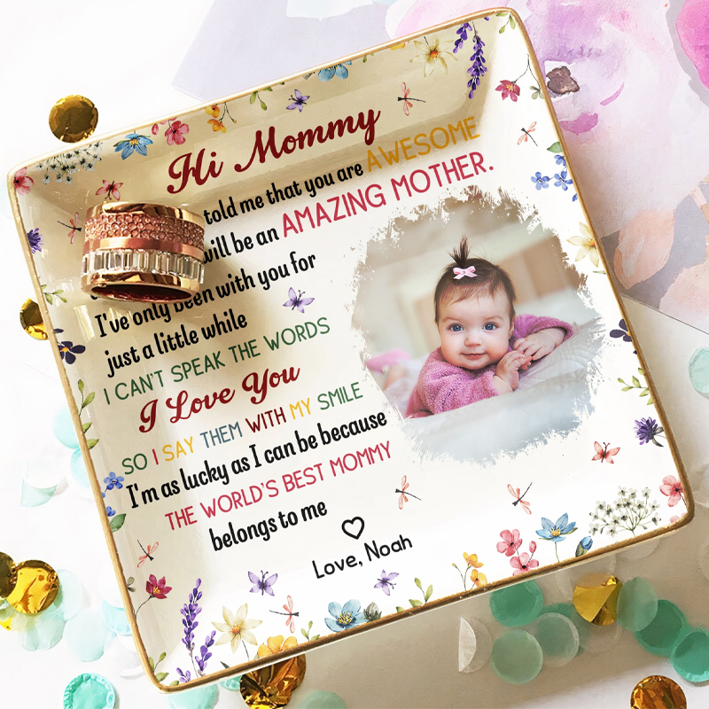 Personalized The Best Mommy Belongs To Me First Mom New Mom Gift Photo Jewelry Dish