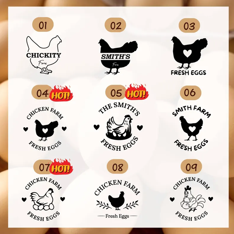 Personalized Egg Stamp Personalised Eggs Stamp Chicken Coop Gifts for Farmer Name Stamp Chicken Egg Stamp Egg Stamp for Farmer