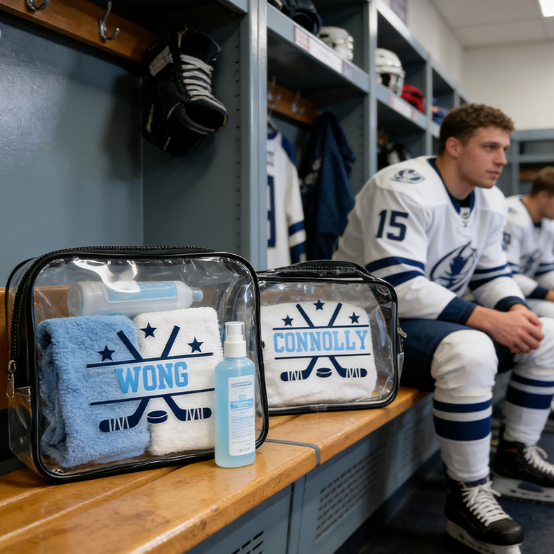 Personalized Ice Hockey Clear Snack Bag with Custom Name for Game Day Essentials and Travel