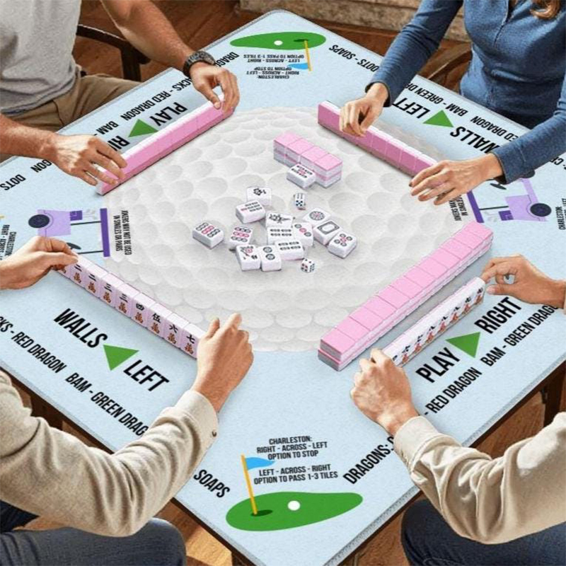 Personalized Golf Themed Mahjong Mat, Custom Golf Mahjongg Table Pad, Gift for Golf and Mah jong Lovers