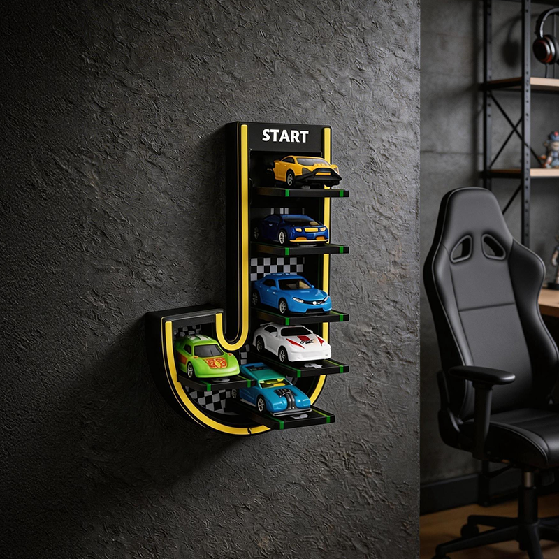 Personalised Race Track Letter Shelf Hot Wheels Display Kids Bedroom Decor Kids Birthday Gifts