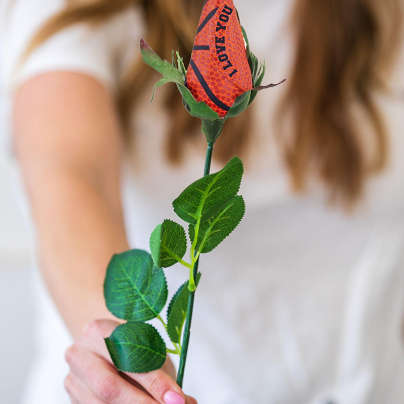 Personalized Basketball Rose Bouquet with Custom Text for Weddings ,Graduations, Team and Game Day Gifts 