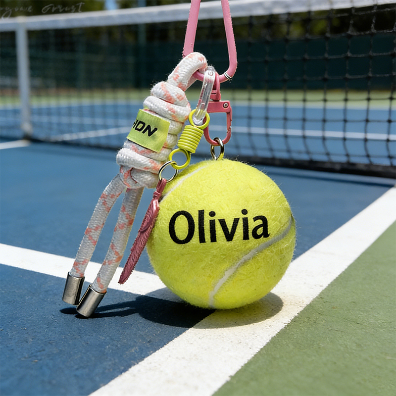 Personalized Tennis Ball Keychain with Name Bag Charm Christmas Birthday Team Gift for Coach Tennis Lovers Teammates