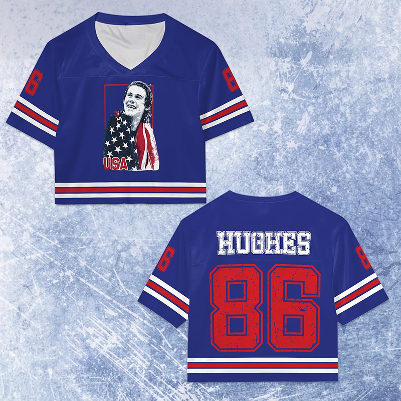 USA Hockey Crop Top Jersey, Personalized Patriotic Fan Shirt, Gameday Outfit