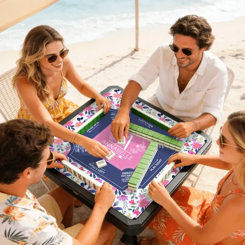 Personalized Monogram Mahjong Mat Custom Name Waterproof Non Slip Elegant Table Protector Gift Mahjong Mat