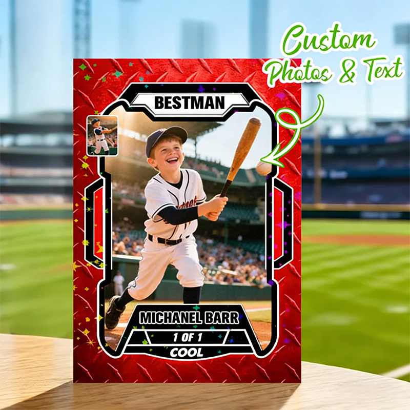 Personalized Custom Sports Trading Card with Name, Team, and Holographic Options for Gifts, Tournaments or Keepsakes