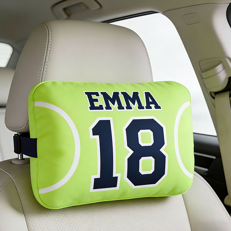 Personalized Basketball Car Headrest Pillow with Custom Name and Number Design for Sports Enthusiasts