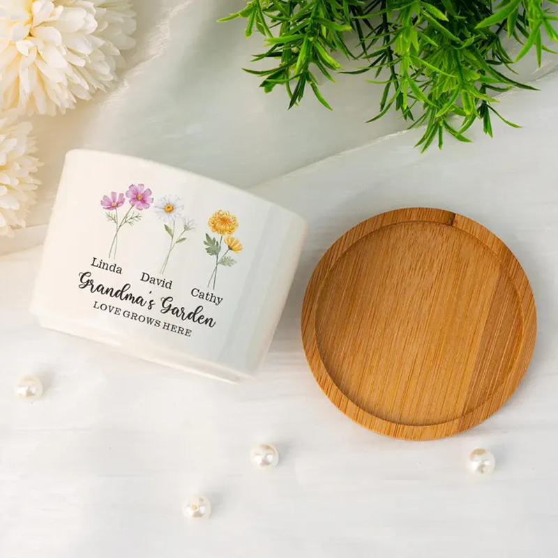  Personalised Birth Flower Mini Pot Grandma S Garden Pot for Mom Nanny Perfect Gift for Her Family Flower Plant Pot