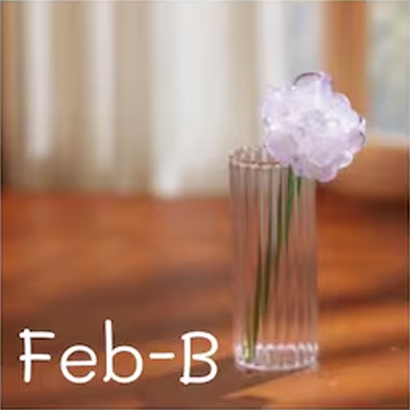 Handmade Pretty Glass Birth Month Flower Snowdrop Rose Larkspur Gift For Mom Family Birth flower Bouquet