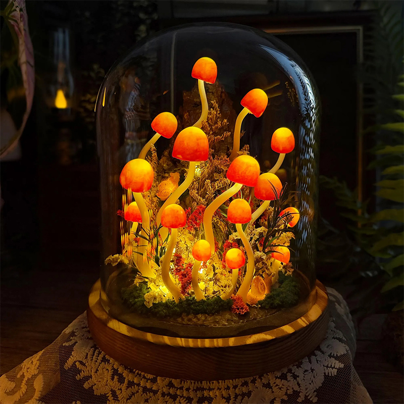 Personalized Enchanted Mushroom Forest Night Light Therapeutic Home Accent for Stress Relief for Meditation & Wellness Lovers