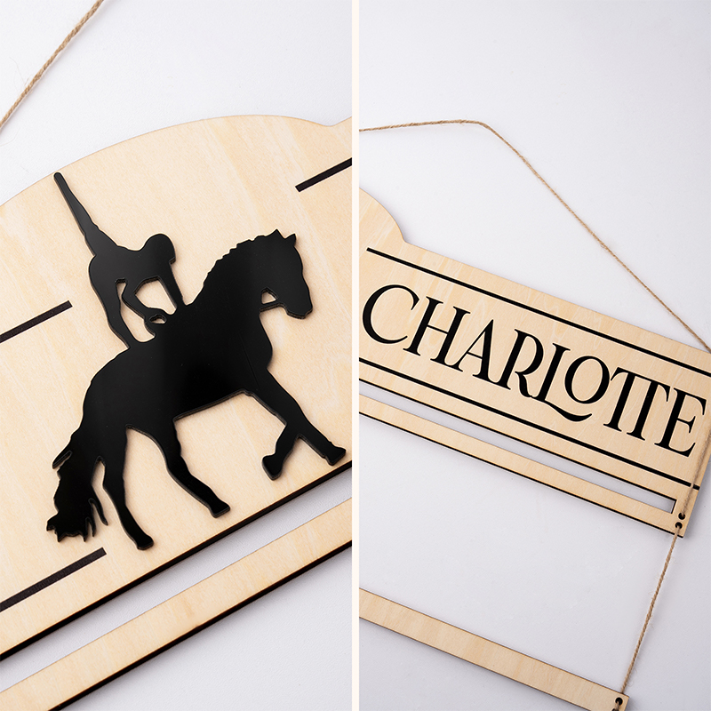 Personalized Equestrian Ribbon Display Rack with Name Horse Show Ribbon Holder Wall-Mounted Award Rack Gift for Horse Lover Rider