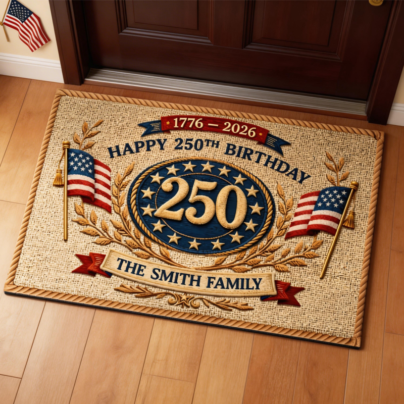 [Copy]Personalized Home Decor Decorative Mat Personalized America 250th Anniversary Gifts for Mom Dad Brother Sister Kids a Legacy of Liberty