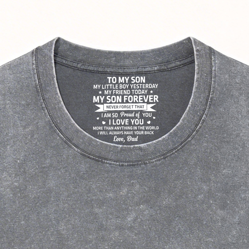 Personalized Inside Neck Print T-Shirt Personalized Birthday Gifts for Son Daughter My Son Forever