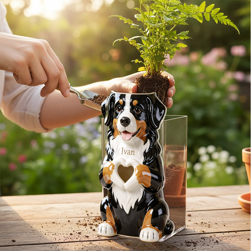 Personalized 3D Print Pet Photo Acrylic Pot Custom Pet Name Unique Gift for Dog Mom Pet Lover Gifts