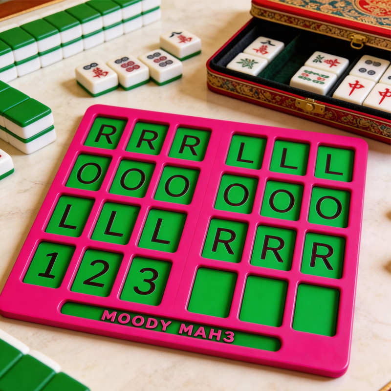 Mahjong Practice Board Reusable Training 3D Printed Board Customizable Colors Colors Training Aid