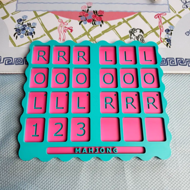 Mahjong Practice Board Reusable Training 3D Printed Board Single Player Training Customizable Colors Colors Training Aid